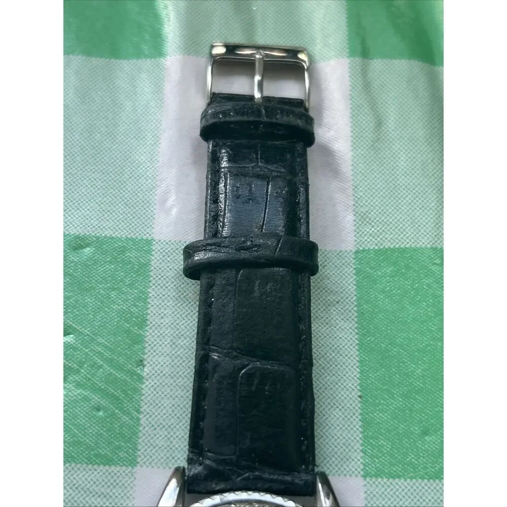 Vernier Black Dial And Band Silver Case Women’s Quartz Watch